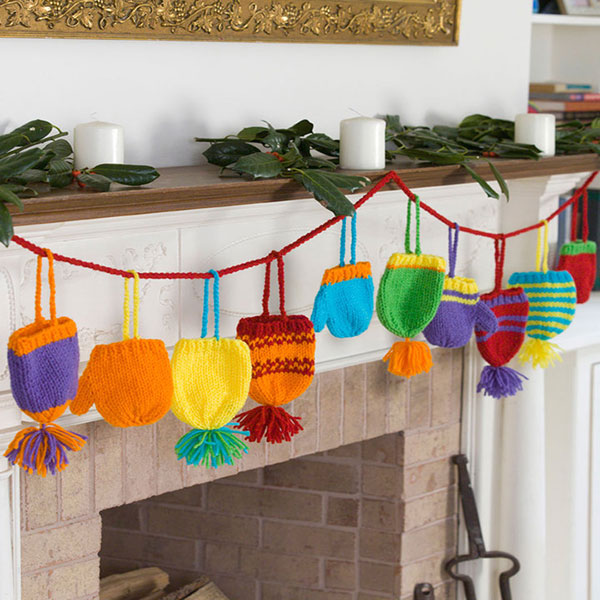 Bright hats and mitts garland